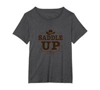 Niñas Western Saddle Up Cowgirl Rodeo Adventure Camiseta, Mujer Tallas Grandes, Jaspeado Oscuro, 5XL Grande