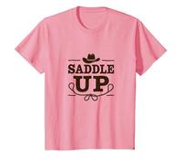 Niñas Western Saddle Up Cowgirl Rodeo Adventure Camiseta, Niños, Rosado, 2 años
