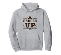 Niñas Western Saddle Up Cowgirl Rodeo Adventure Sudadera con Capucha, Unisex para Adultos, Gris Jaspeado, S