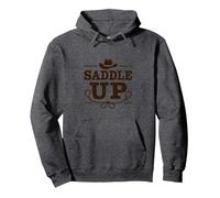 Niñas Western Saddle Up Cowgirl Rodeo Adventure Sudadera con Capucha, Unisex para Adultos, Jaspeado Oscuro, L