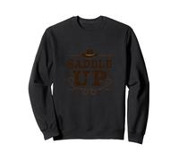 Niñas Western Saddle Up Cowgirl Rodeo Adventure Sudadera, Unisex para Adultos, Negro, XXL