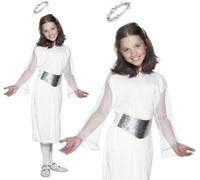 Niñas y Niños Unisex Ángel Disfraz & Halo Ángel Navidad Por Smiffys