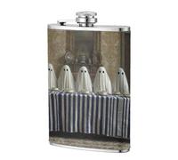 Nine Ghosts at The Long Rectangular Table Pocket Hip Flask 226.8 g, banderas de acero inoxidable para papá, padrino de boda, viajes, camping
