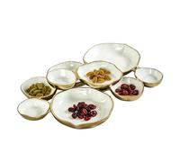 Nine-Grid Serving Bowls, Decorative Dessert Plate, 22.05x14.57 Inch Aluminum Snack Tray with Stylish Design, Party Serving Gear with Multi-Compartment Feature, Dining Accessory with Elegant Look