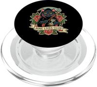 Nine Lives Club Grim Reaper Cat Retro Tatuaje Humor Oscuro PopSockets PopGrip para MagSafe