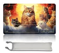 Nine Lives - Juego de mesa MTG Juegos Alfombras + Bolsa impermeable gratuita, bordes cosidos, superficie de goma suave, MTG PlayMat with Zones (An Original MTG Playmat)
