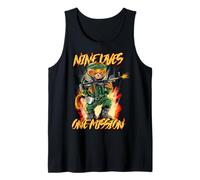 Nine Lives One Mission Cat con gráfico de Ametralladora M60 Camiseta sin Mangas