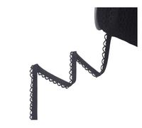 NINE LOOMS Picot Loop Adorno de encaje decorativo Elásticos 3/8 "10 mm Con volantes Correas de spandex Ropa interior Lencería Costura Artesanía 2 5 10 yardas(Black,10 YARDS_10MM)