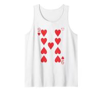 Nine of Hearts Playing Card Easy Halloween Group Costume Camiseta sin Mangas