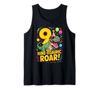 Nine-Osauric Roar 9º cumpleaños de Dinosaurio Camiseta sin Mangas
