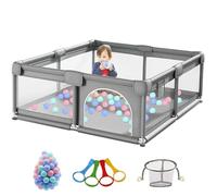 Nine point nine Parque Infantil Bebe, Corralito Bebe Grande Niños, Parque de Juegos para Bebes Exterior Interior, Infantiles Centro de Actividades con Espuma Anticolisión (1.2 * 1.6M)
