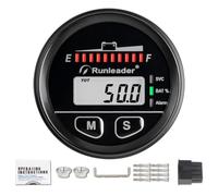 NInE-ROnG 12V 24V 36V 48V Indicador de combustible de batería, contador de horas, medidor de voltaje, con luz de fondo Uso para baterías de plomo GEL Baterías LiFeO4 Baterías AGM