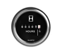 NInE-ROnG Contador de horas de funcionamiento de cuarzo redondo de 6 V hasta 80 V, anillo de acero inoxidable, contador de horas de funcionamiento, UTV, carrito de golf