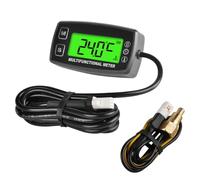 NInE-ROnG Retroiluminación LCD Tacómetro Motor Aceite Agua Termómetro Pantalla digital Batería reemplazable para Moto ATV Barco Marina Compresor Limpiadores (TS001)