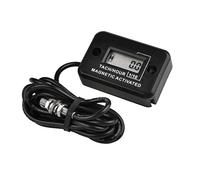 NInE-ROnG Tacómetro digital con pantalla LCD activada magnética, contador de horas de funcionamiento, contador de horas de funcionamiento con eje giratorio, uso para motores diesel/gas, compresores,