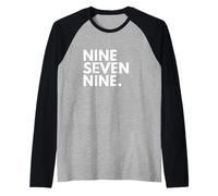 Nine Seven Nine Código de Área 979 College Station TX Texas EE.UU Camiseta Manga Raglan