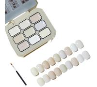 Nine Square Grid Solid Gel Glue Nail Polish,Creamy Colorful Nail Polish Set,Summer Versatile Long Lasting Solid Palette for Women Girls Friend DIY Home