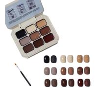 Nine Square Grid Solid Gel Glue Nail Polish,Creamy Colorful Nail Polish Set,Summer Versatile Long Lasting Solid Palette for Women Girls Friend DIY Home