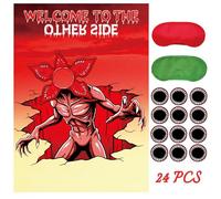 nine-tailed fox Decoración de fiesta de cumpleaños de Stranger, Pin The Mouth on The Moster, suministros de regalo de fiesta para niños