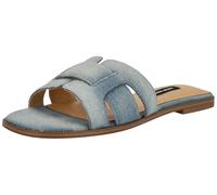 NINE WEST Germani, Sandalias Planas Mujer, Azul Claro Denim 450, 40 EU