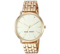 Nine West Reloj de Pulsera con Detalles de Cristal Genuino para Mujer, NW/2150CHGP