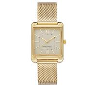 Nine West Reloj de Pulsera de Malla para Mujer, Dorado