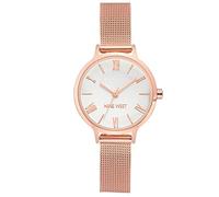 Nine West Reloj de Pulsera de Malla para Mujer, Oro Rosa