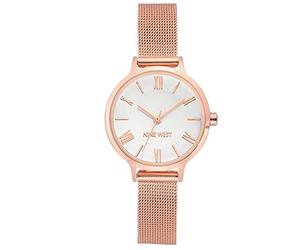Nine West Reloj de Pulsera de Malla para Mujer, Oro Rosa