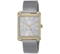Nine West Reloj de Pulsera de Malla para Mujer, Plateado