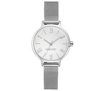 Nine West Reloj de Pulsera de Malla para Mujer, Plateado
