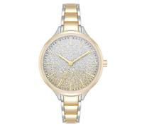 Nine West Reloj de pulsera para mujer, Dos tonos/purpurina, Moderno
