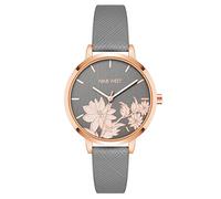 Nine West Reloj de Pulsera para Mujer, Gris