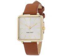 Nine West Reloj de Pulsera para Mujer, Marrón/Dorado