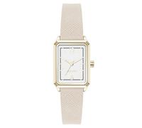 Nine West Reloj Saffiano NW/3196 para mujer, Crema/Dorado, Moderno