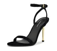 Nine West Reina, Sandalia con talón Mujer, Black Velvet 005, 39 EU