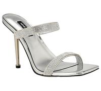 Nine West Sandalias de tacón Yogirl para mujer, Silver Shimmer 040, 37.5 EU
