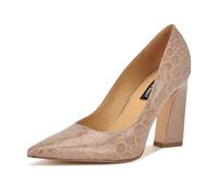 Nine West Zapatos de tacón Tamant para mujer, Charol de cocodrilo natural claro 110, 37 EU