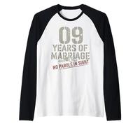 Nine Years Of Marriage 9 year wedding anniversary for him Camiseta Manga Raglan