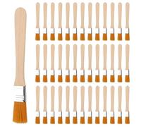 Nine Zero Juego de 40 Pinceles pequeños con cerdas, Pincel Plano de 13,5 cm, Pincel para Pintar, Pincel para Pintar, Pincel para Ventana con Mango de Madera para Pinceles, Pinturas, Arte, Materiales