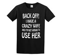 NINEAIR Back of f! I Have Crazy Wife Men's Cotton Shirt Black XL
