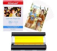 NineLeaf 1PK - Papel fotográfico y cartucho de repuesto para Canon Selphy CP1300, CP1500, CP1200, CP1000, CP910, CP820, KP-36IN KP36, tarjetas postales para impresoras fotográficas Canon Selphy, 1