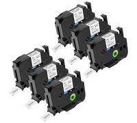 NineLeaf 6 Pack de Reemplazo para Brother P-touch TZe-251 TZ-251 TZe251 TZ251 AZe 24mm 0.94'' Cinta Negro sobre Blanco Laminado Etiqueta Cassette para Ptouch PT-D600 E550WVP 2430PC P750W Etiquetadora