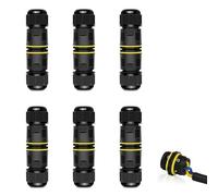 NineLeaf - Conector de cable eléctrico impermeable, 6 unidades, 3 pines, protector de cable eléctrico de extensión M20 para cable de diámetro de 5 a 12 mm, junta de conector de cable de alimentación