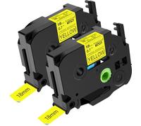 NineLeaf Paquete de 2 cintas de etiquetas extra resistentes compatibles con Brother Laminated TZ-S641 TZe-S641 TZe-641 TZ-641 TZ-641 negro sobre amarillo 18 mm 3/4 pulgadas x 8 m 26.6 pies para