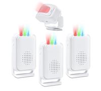 NineLeaf - Timbre de puerta con detector de movimiento, alarma con detector de movimiento, timbre de puerta para empresas de entrada, 17 tonos de llamada, 5 niveles de volumen, 3 receptores 1 sensor