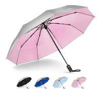 NINEMAX Paraguas Plegable Solar UV Antiviento Automatico Apertura y Cierr | Resistente al Viento Fuerte con Filtro Solar para Mujer Hombre,Portátil Viajes,10 Varillas Fibra De Vidrio