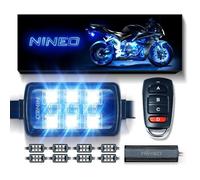 NINEO Kit de 8 luces LED RGB para motocicleta, luces subterráneas multicolor con función de memoria y luz de freno roja, apto para Street Glide, Road Glide, Sportster, Dyna, Softail, Iron, Touring