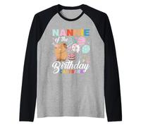 Niñera de The Birthday Capybara Girl, Fiesta de cumpleaños para Familia y niños Camiseta Manga Raglan