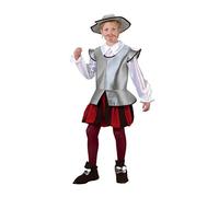 Nines d'Onil Export - Disfraz de caballero, talla 1, color plata, negro y rojo (D7811)