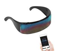 NINESHE Gafas con luz LED, gafas LED personalizables controladas por aplicación Bluetooth para fiesta, contiene 22 animaciones y 20 imágenes para cosplay, fiestas de maquillaje, cumpleaños